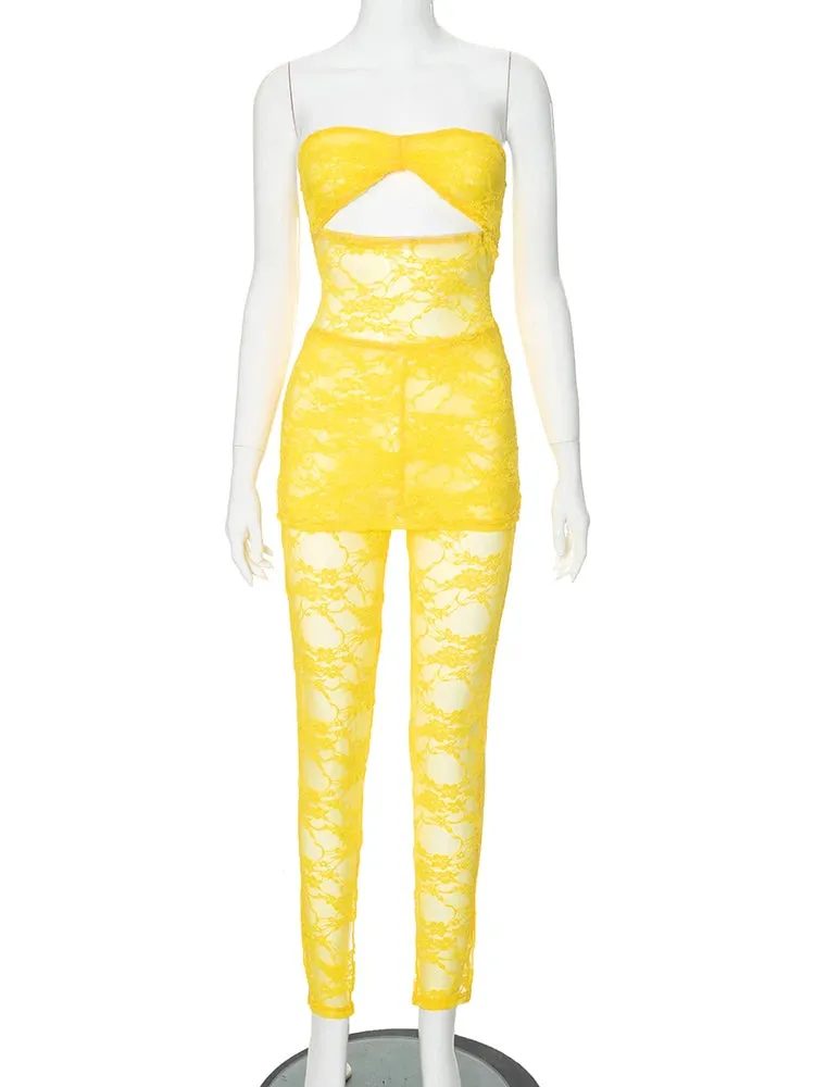 Lemonade Lace Two Piece - Google SEO friendly: Lace Two Piece Lemonade