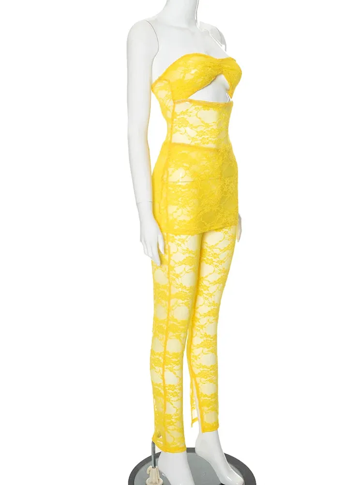 Lemonade Lace Two Piece - Google SEO friendly: Lace Two Piece Lemonade