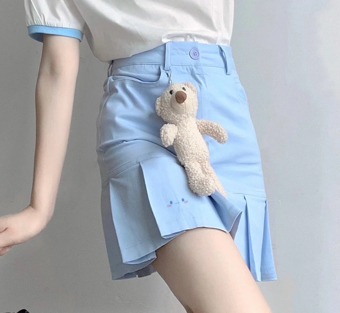 Light blue high waist skirt by6410