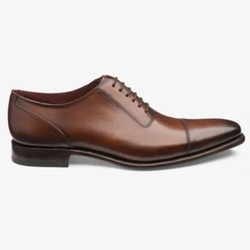 Loake Larch Chestnut Oxford Toe Cap Shoes - Order Online Now