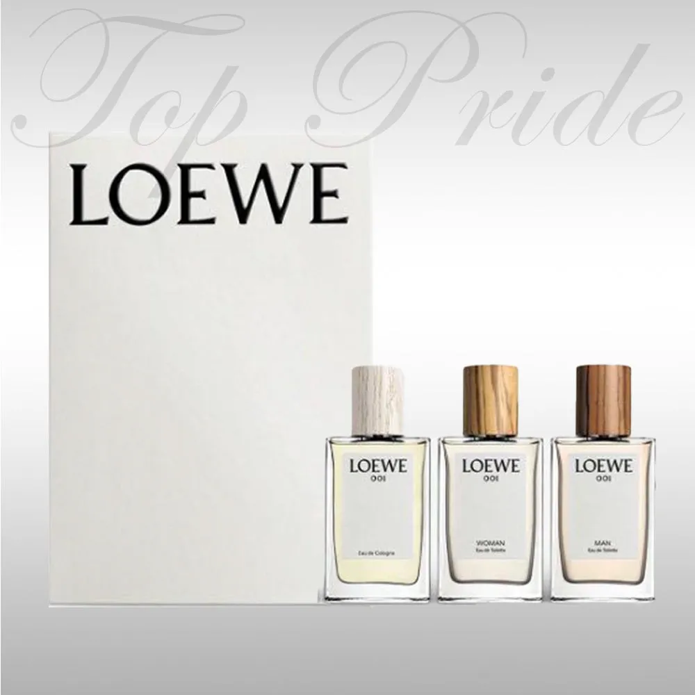 Loewe 001 Perfume Set: Man EDT + Woman EDT + EDC - 001 Morning Aftershave Set: 3 x 30ml