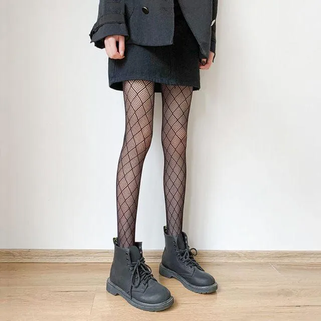 Long Hollow Fishnet Stockings for Club Party Hosiery