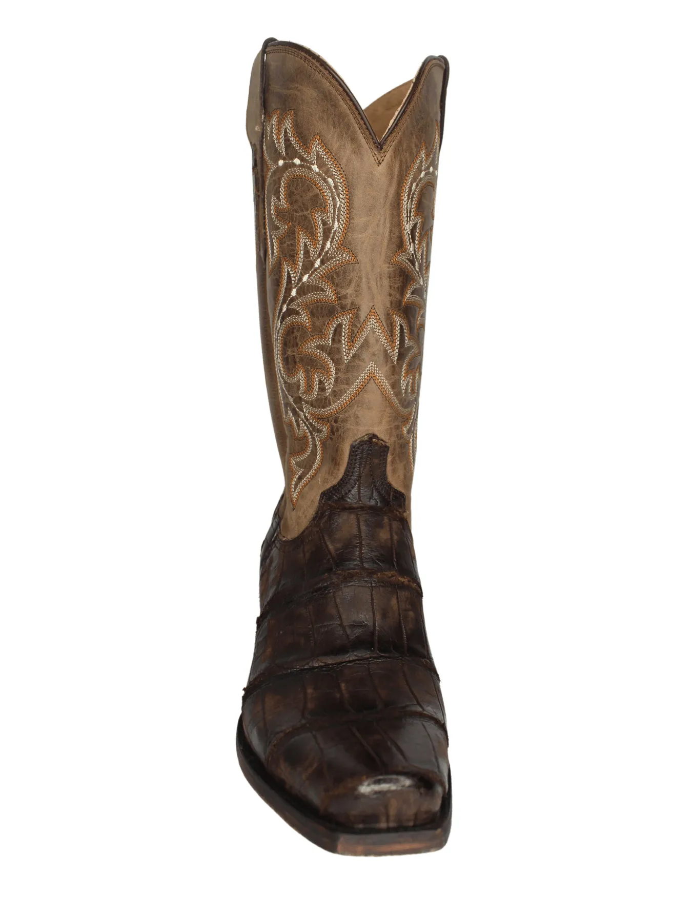 Lucchese Burke Chocolate Gator Boots for Men