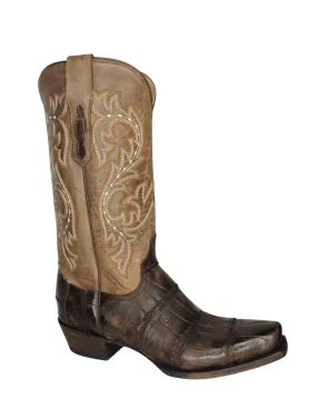 Lucchese Burke Chocolate Gator Boots for Men