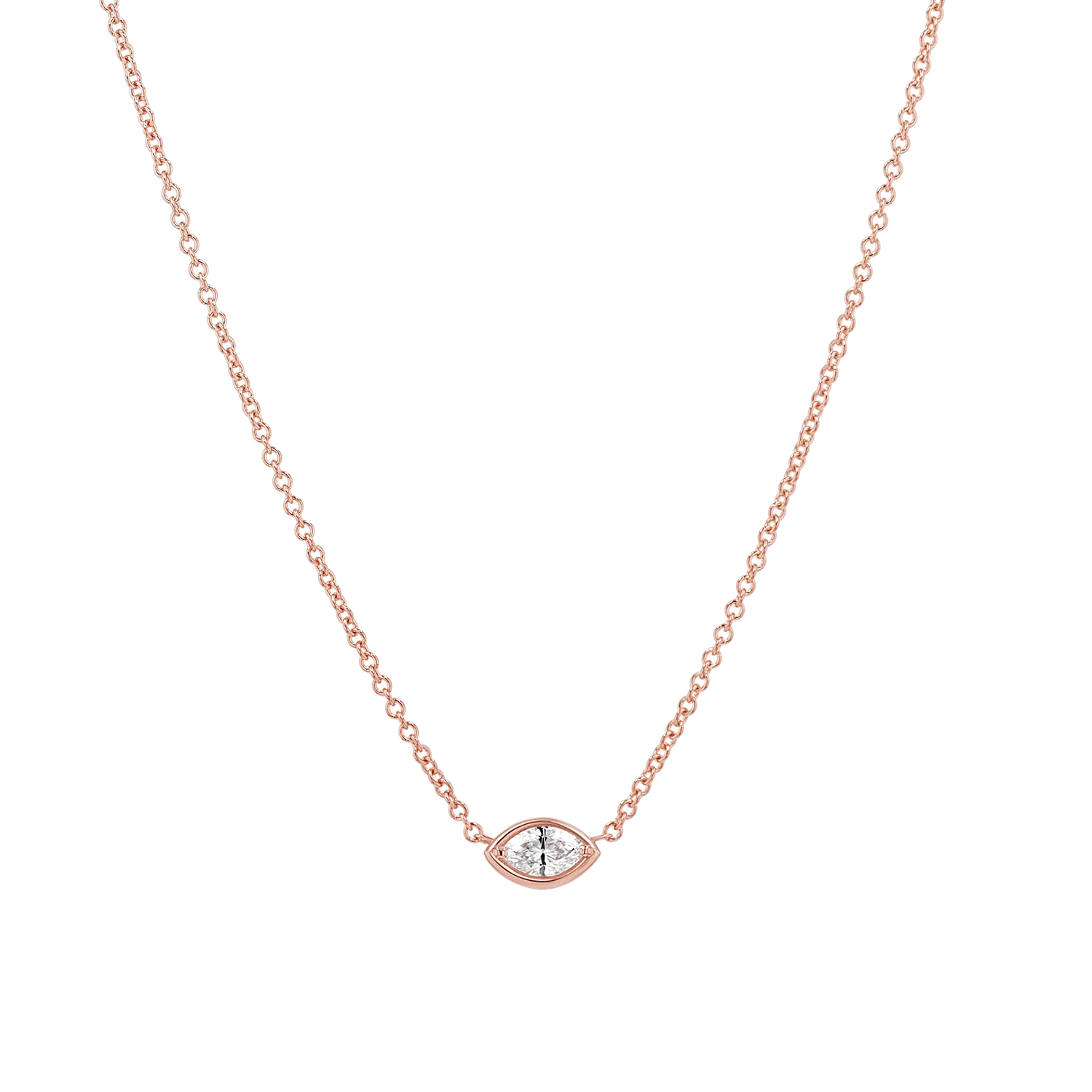 Marquise Diamond Solitaire Necklace