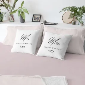 Matching Pillow Cases for Couples - Mr. and Mrs.