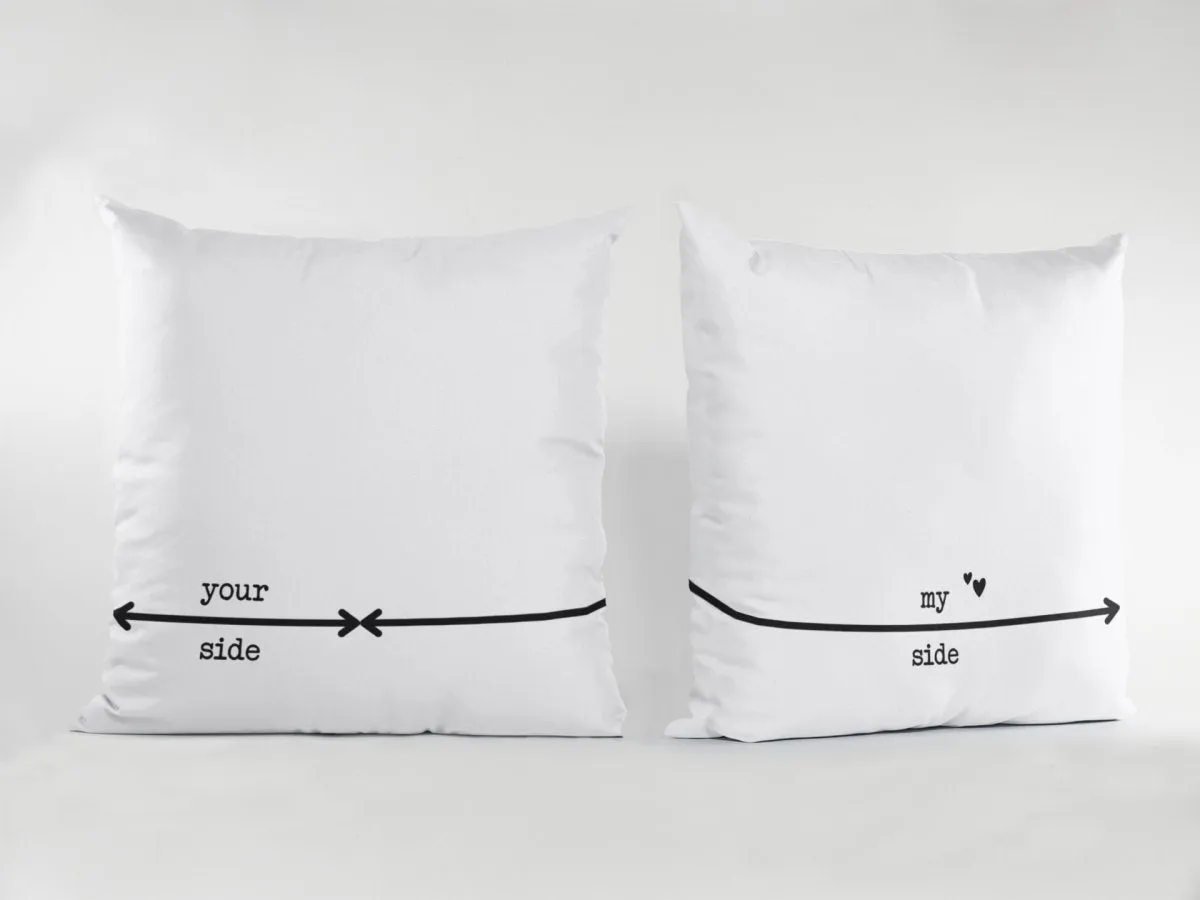 Matching Pillow Cases - Your Side vs My Side - Ultimate Bed Decor