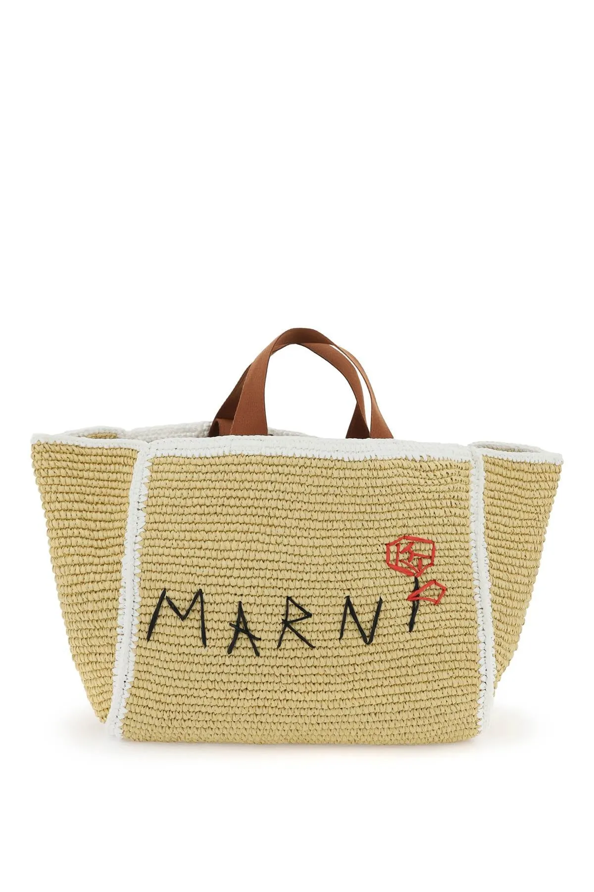 medium sillo tote bag SHMP0122L0 P6769 NATURAL/WHITE/RUST