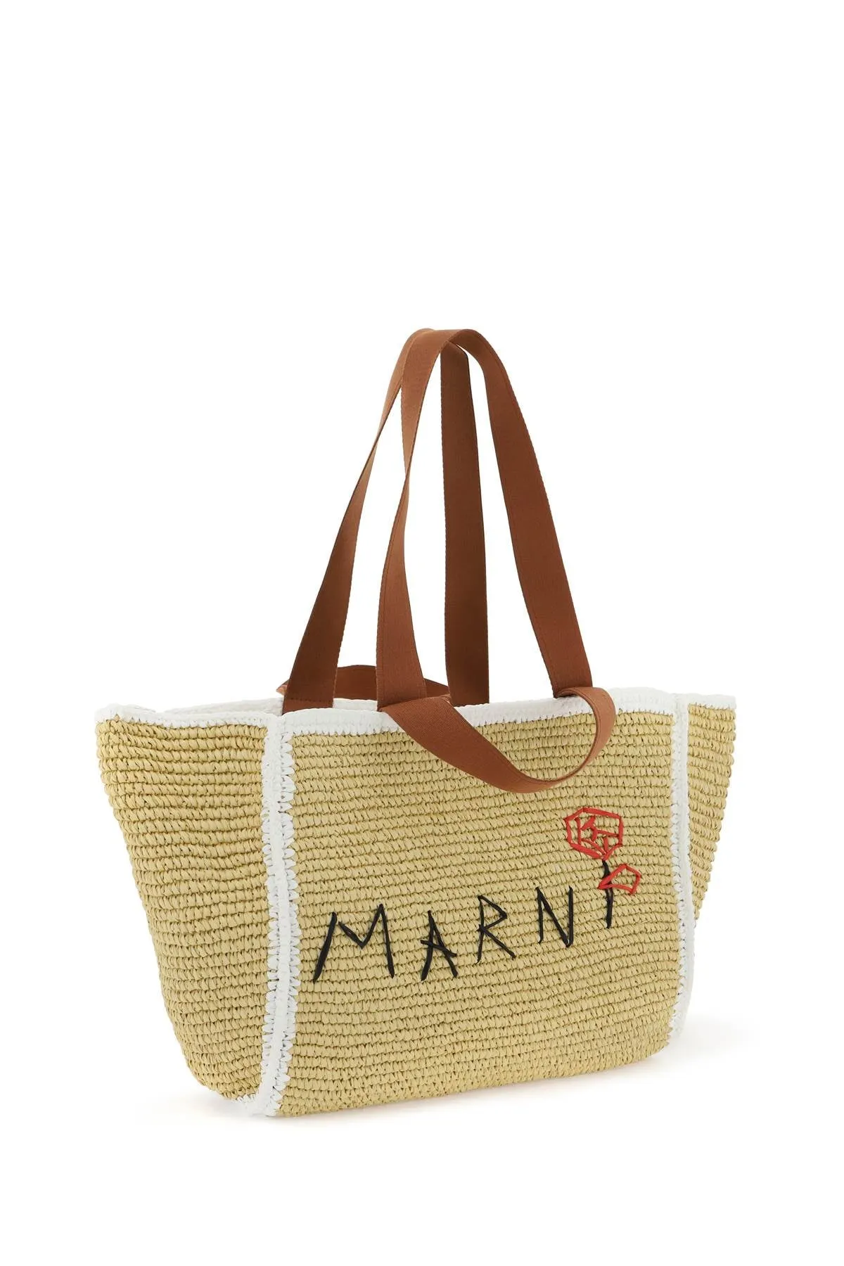 medium sillo tote bag SHMP0122L0 P6769 NATURAL/WHITE/RUST