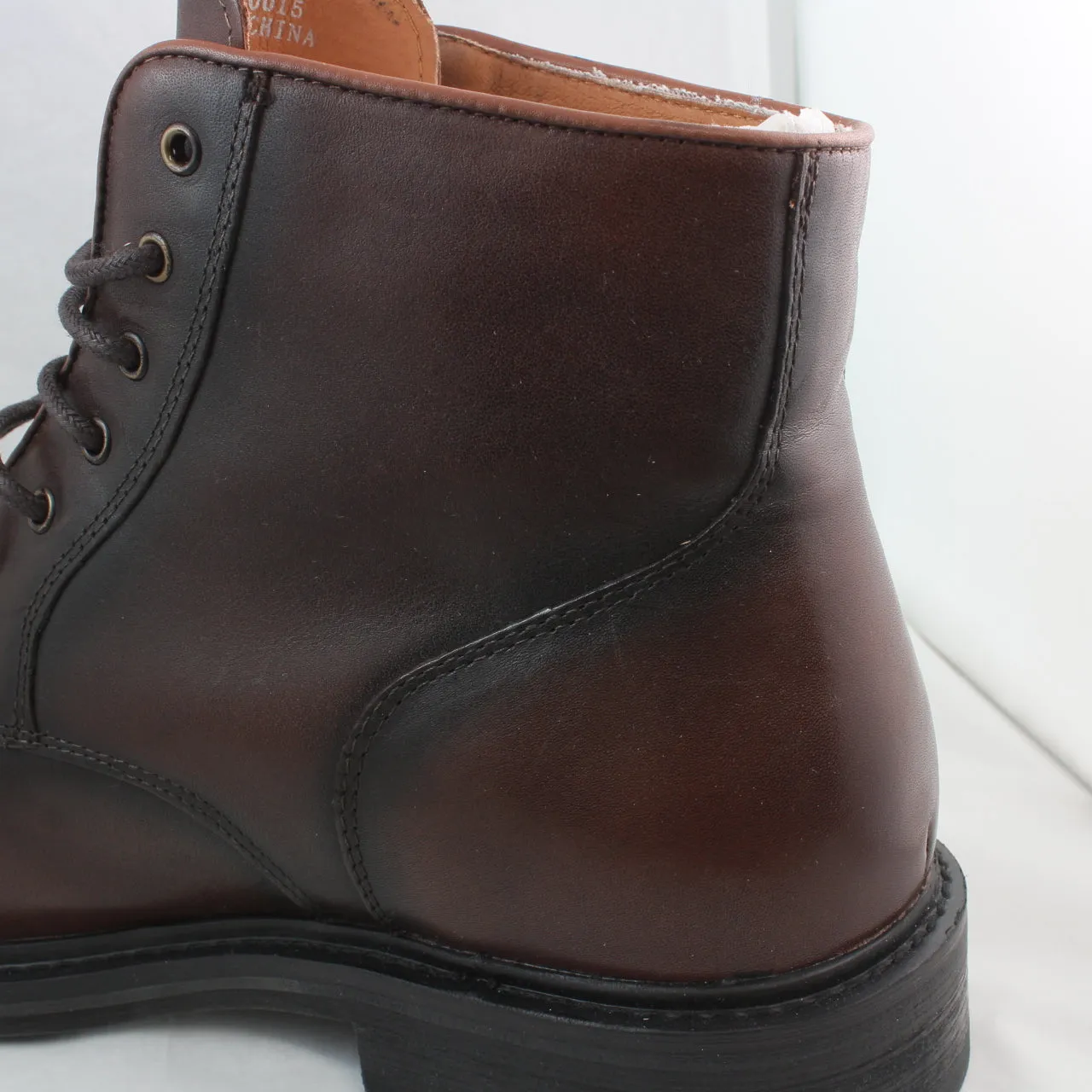 Mens Office Barnsley Brown Leather Ankle Boots Toecap