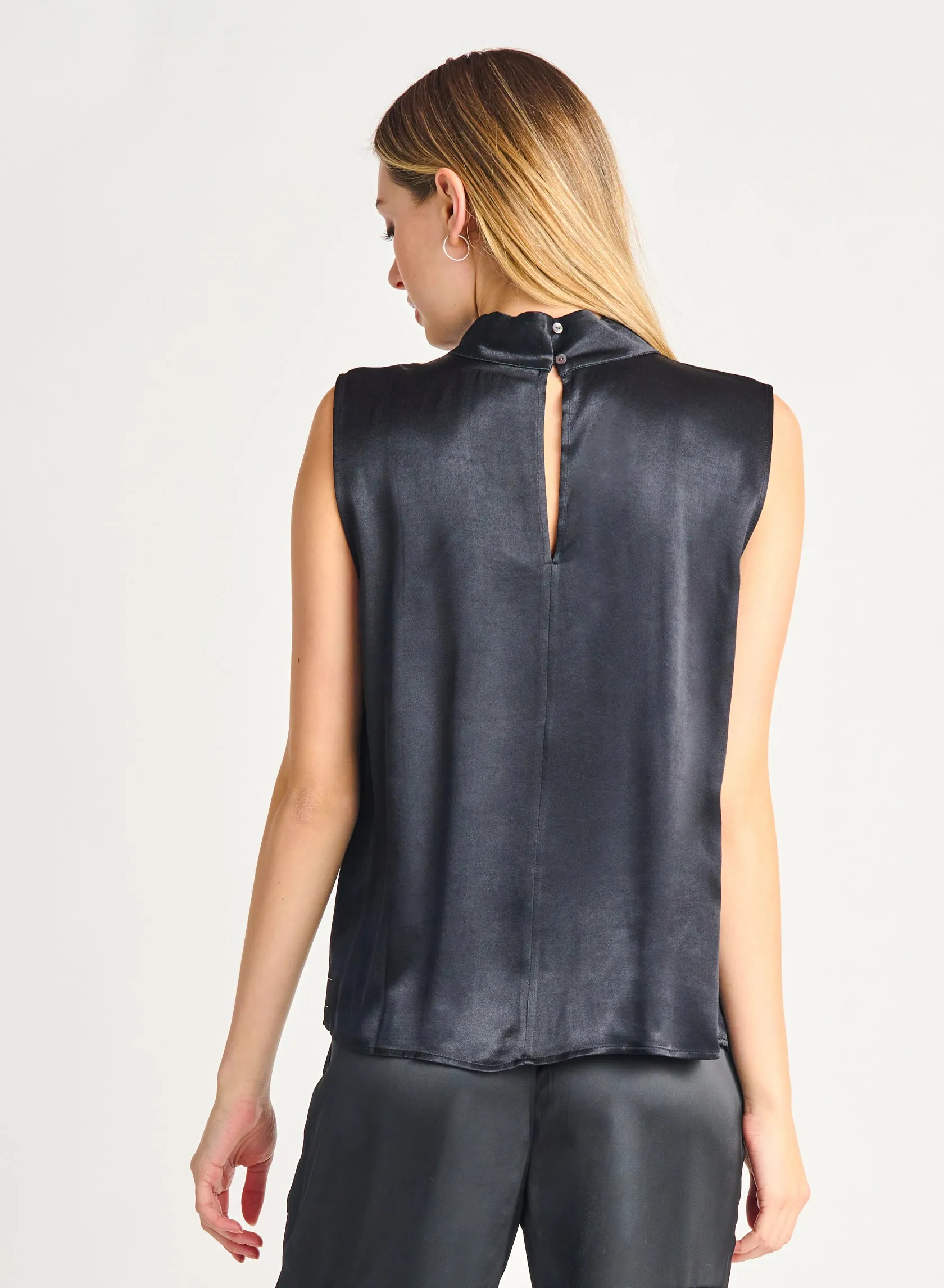 Miranda Satin High Neck Top