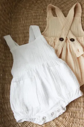 Muslin Pocket Dungarees Romper