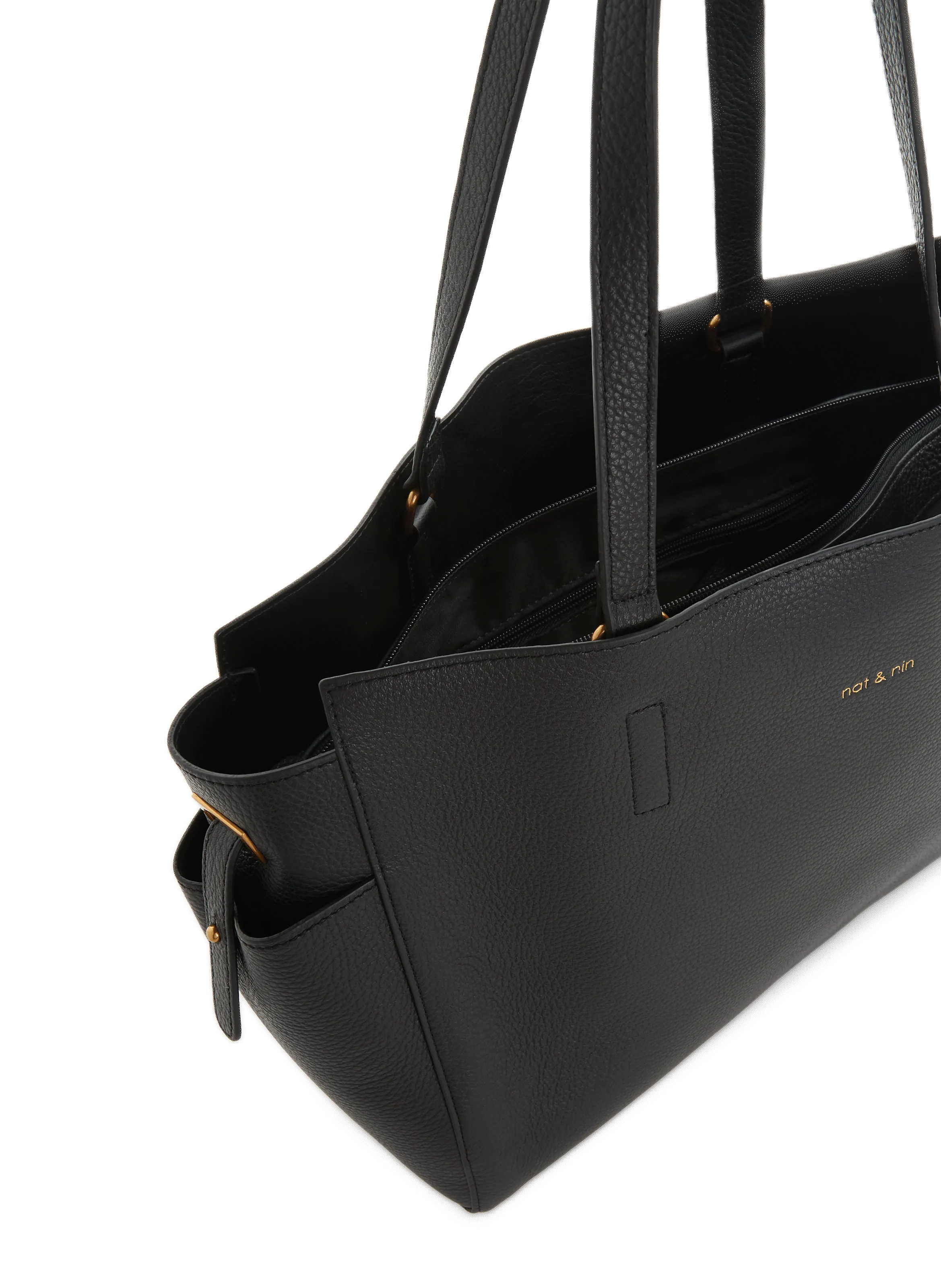 Nat & nin  Dakota leather tote bag  - Black