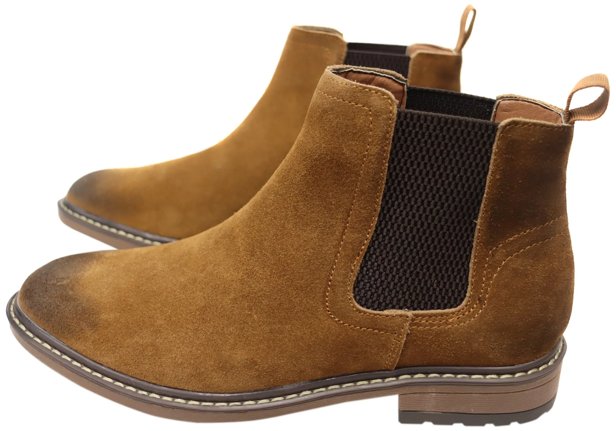 Natural Comfort Johnson Mens Leather Suede Comfortable Chelsea Boots