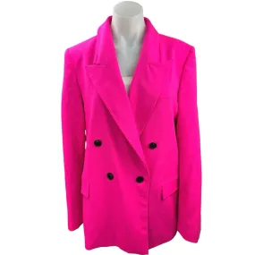 NEW Argent Womens PInk Wool Peak Lapel Double Breasted Blazer Coat Jacket 10