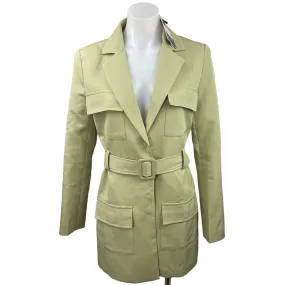 NEW Lioness Steinway Green Belted Tailored Collar Jacket Mini Blazer Dress Sz XS