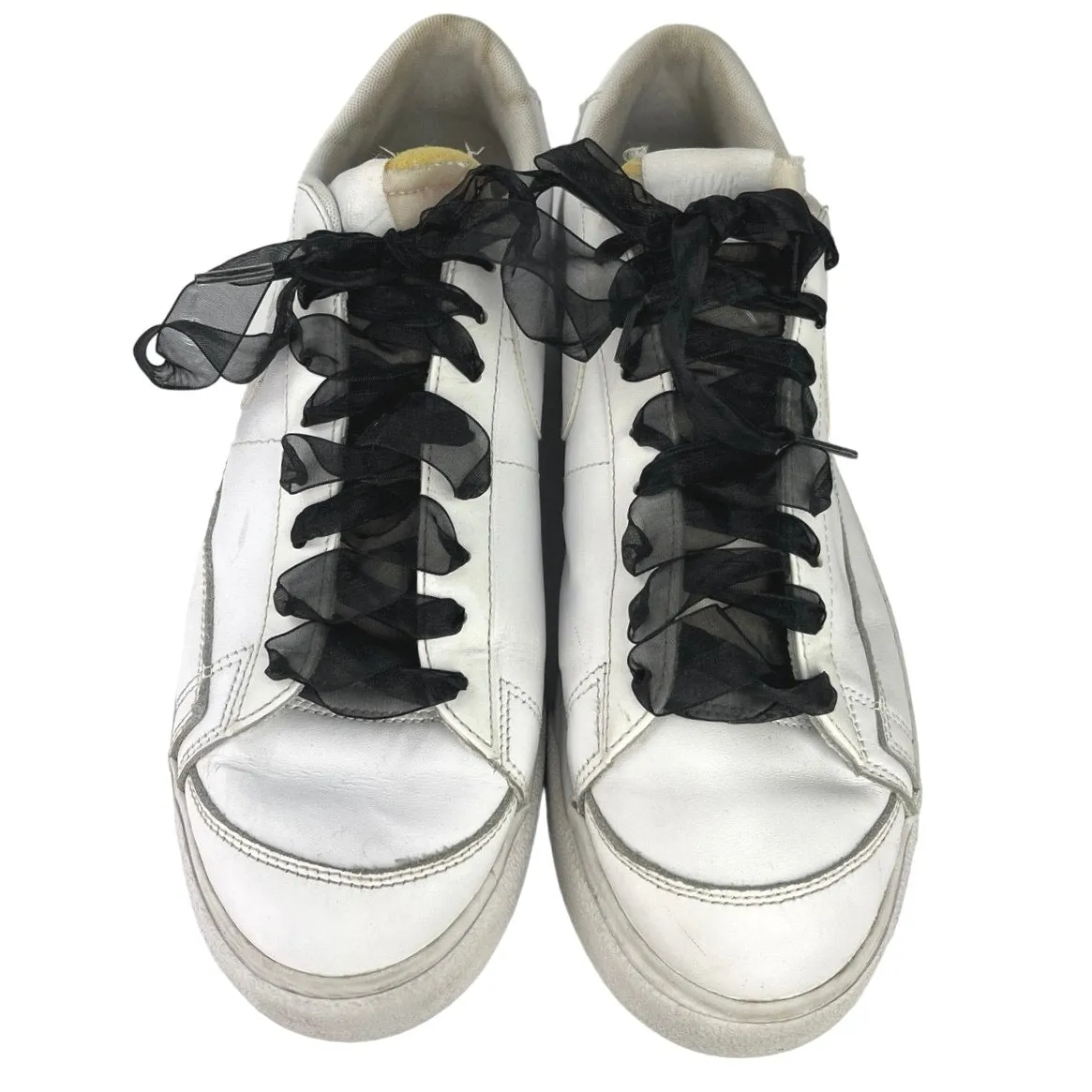 Nike Blazer White Black Low Top Lace Up Leather Platform Casual Sneakers Size 12