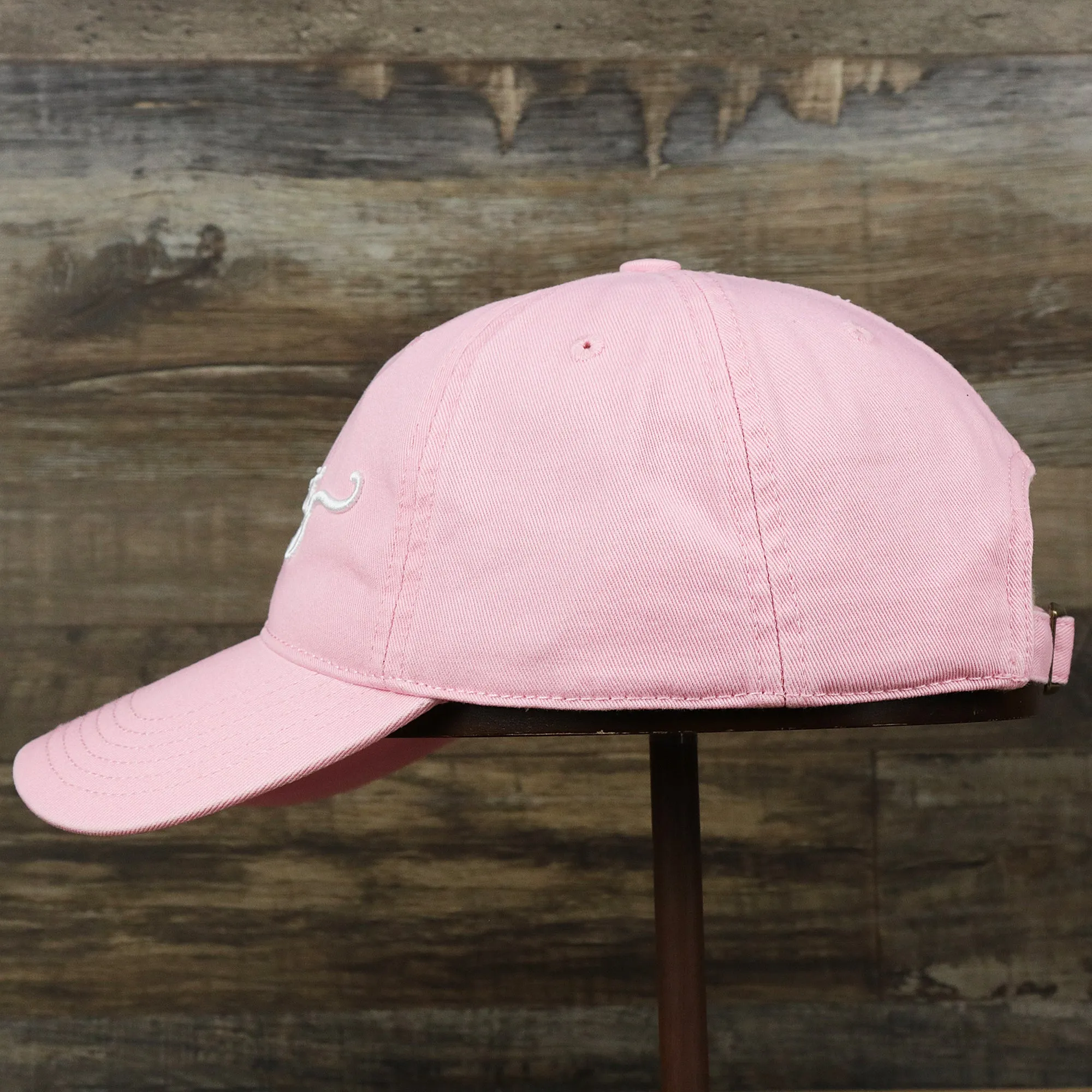 OCNJ NJ Ocean City Cursive Wordmark Dad Hat, Oxford Pink Dad Hat at Lowest Price