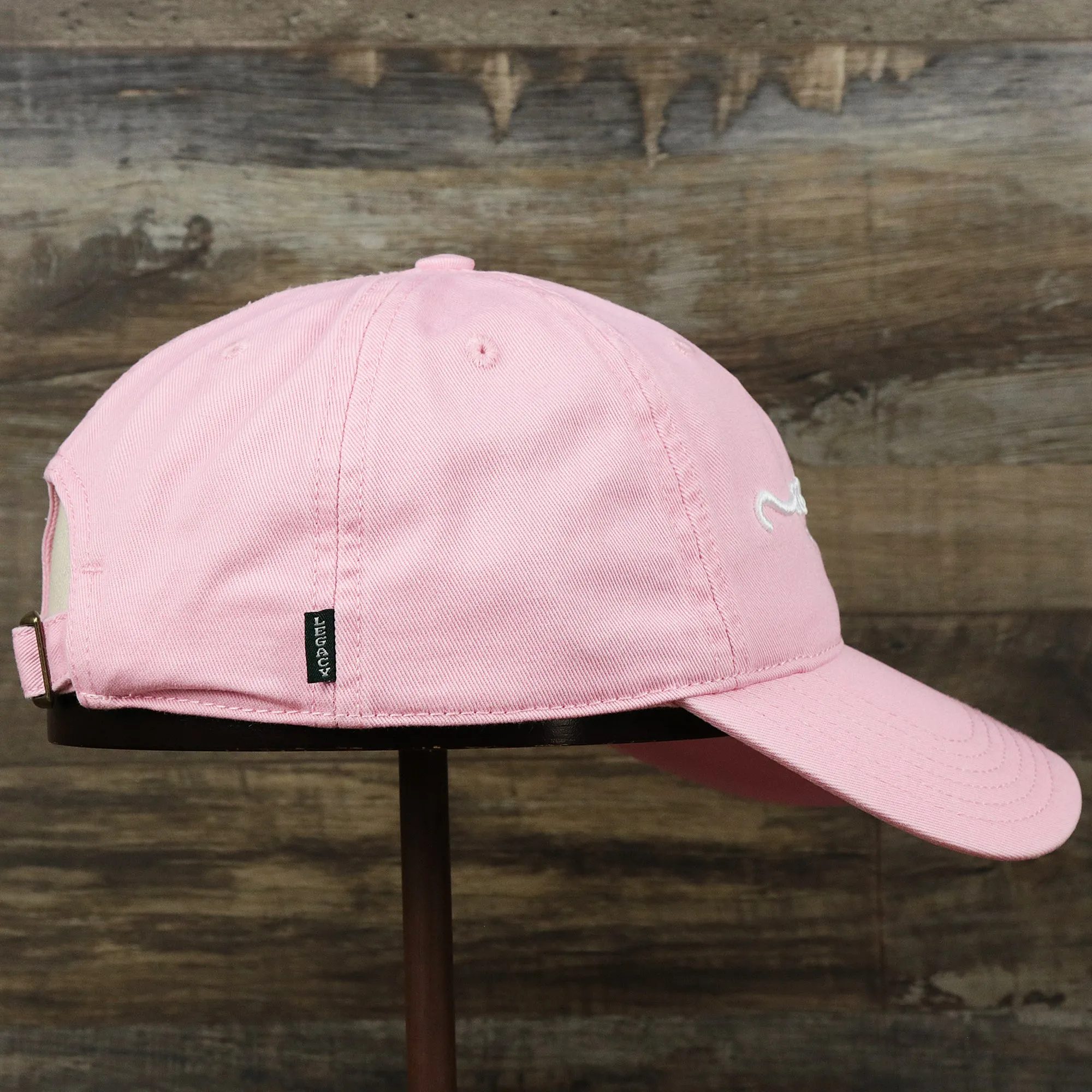 OCNJ NJ Ocean City Cursive Wordmark Dad Hat, Oxford Pink Dad Hat at Lowest Price