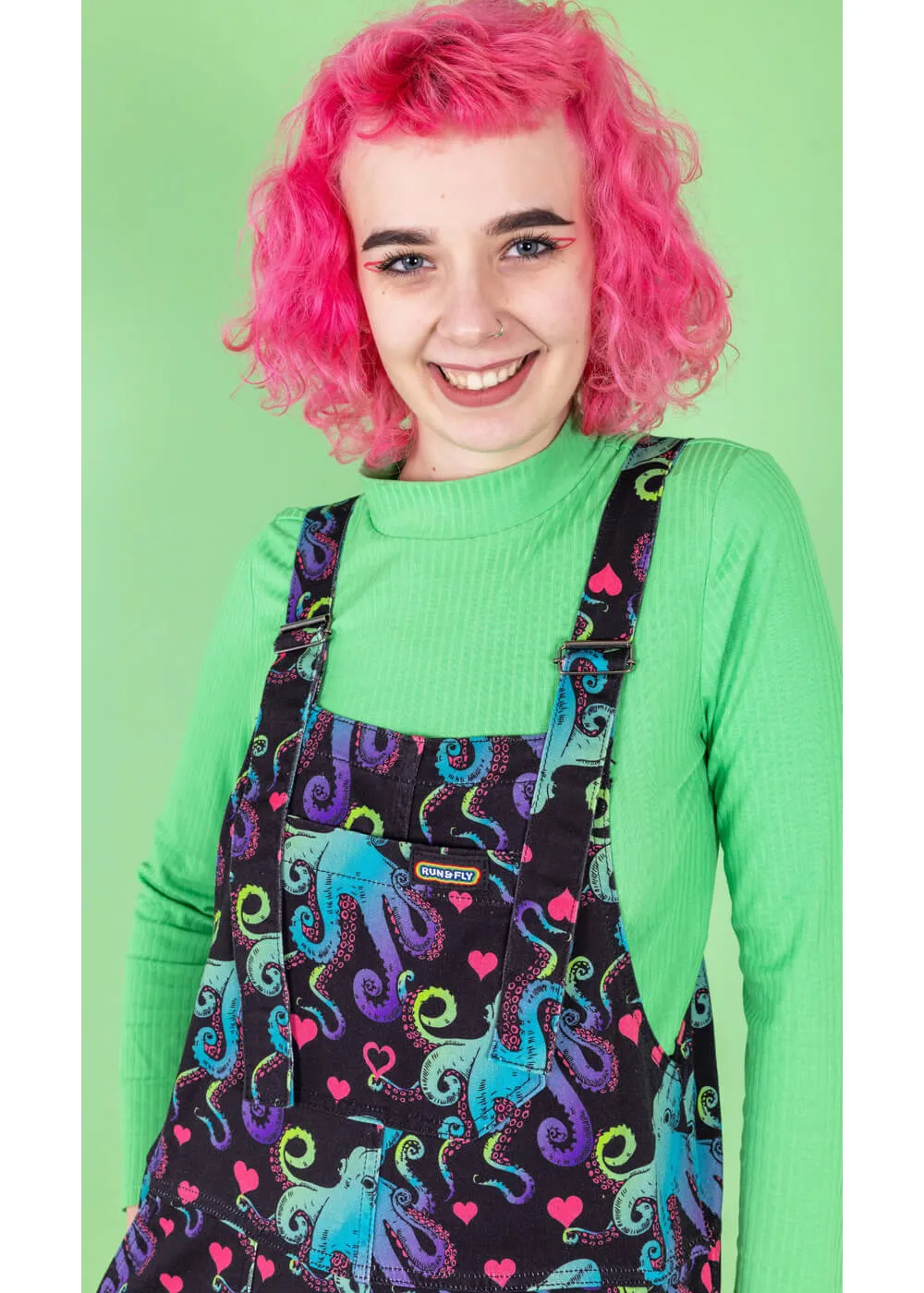 Octopus Love 70's Dungarees Black - Buy Now