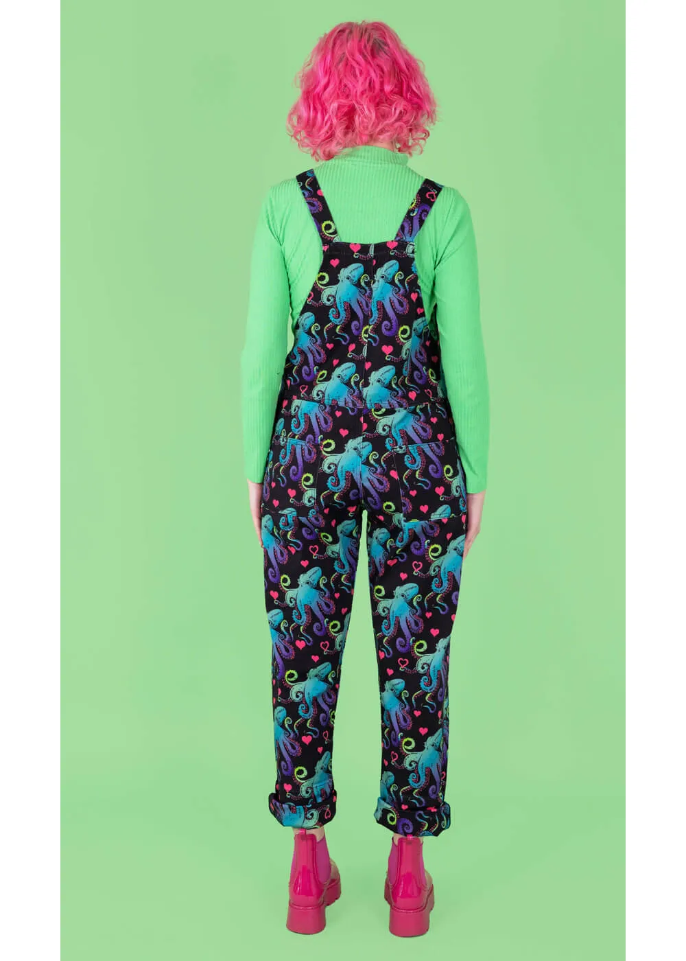 Octopus Love 70's Dungarees Black - Buy Now