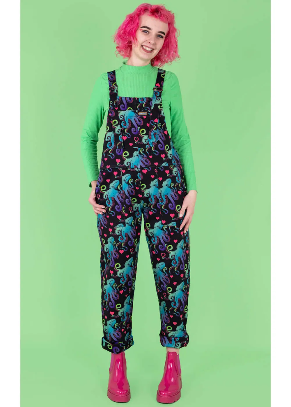 Octopus Love 70's Dungarees Black - Buy Now