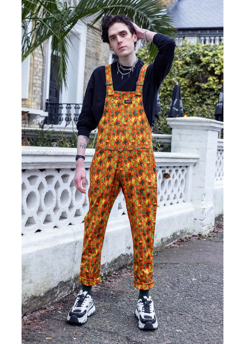 Orange Cactus Dungarees by Run & Fly