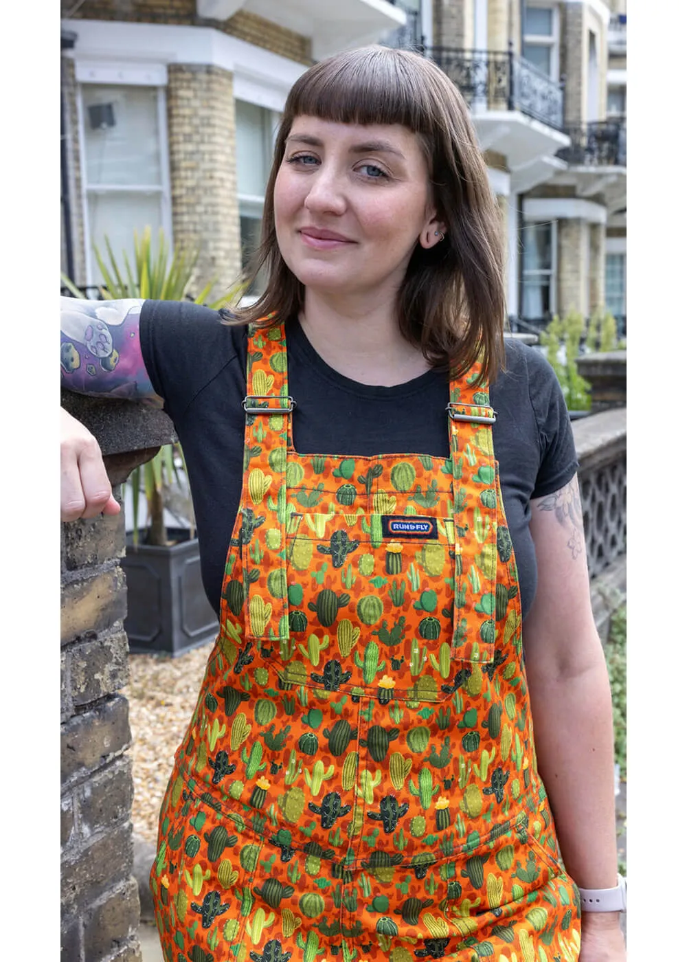 Orange Cactus Dungarees by Run & Fly