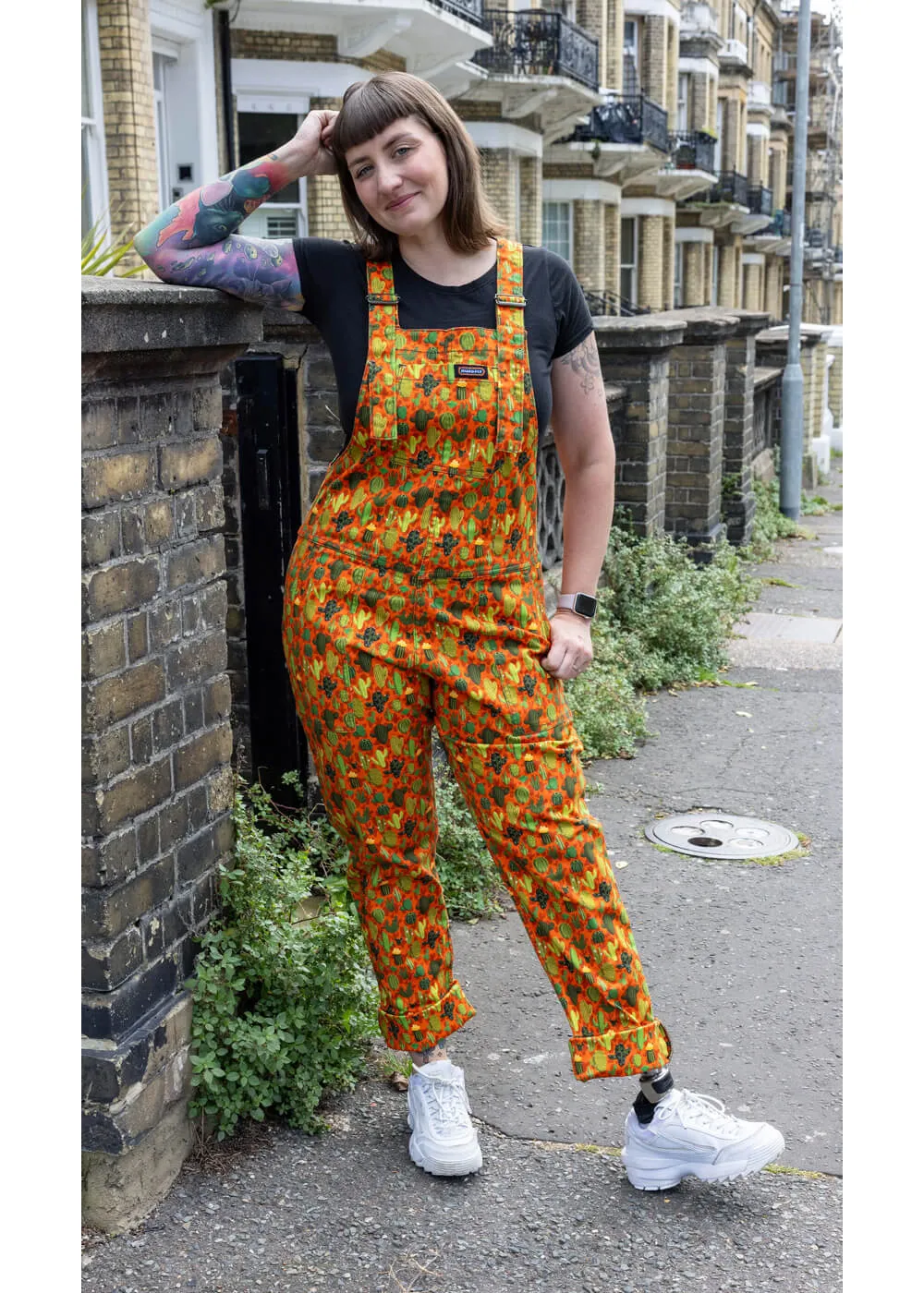 Orange Cactus Dungarees by Run & Fly