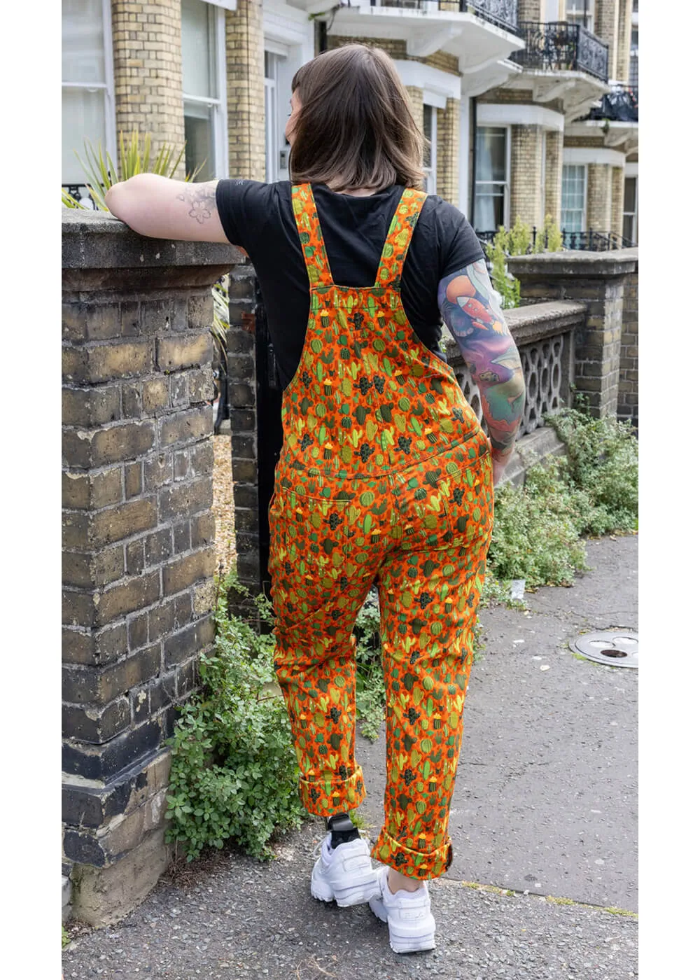 Orange Cactus Dungarees by Run & Fly