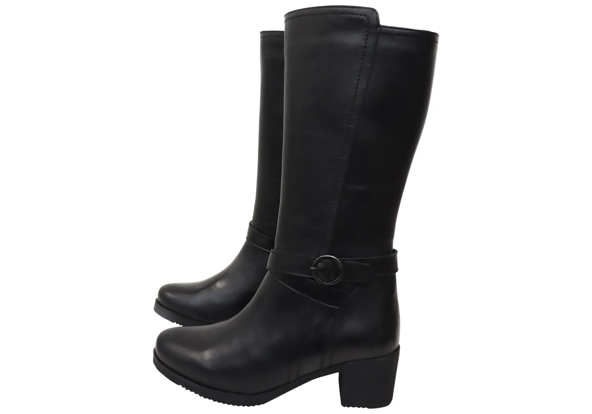 Orizonte Chatsworth Womens European Comfortable Leather Mid Calf Boots