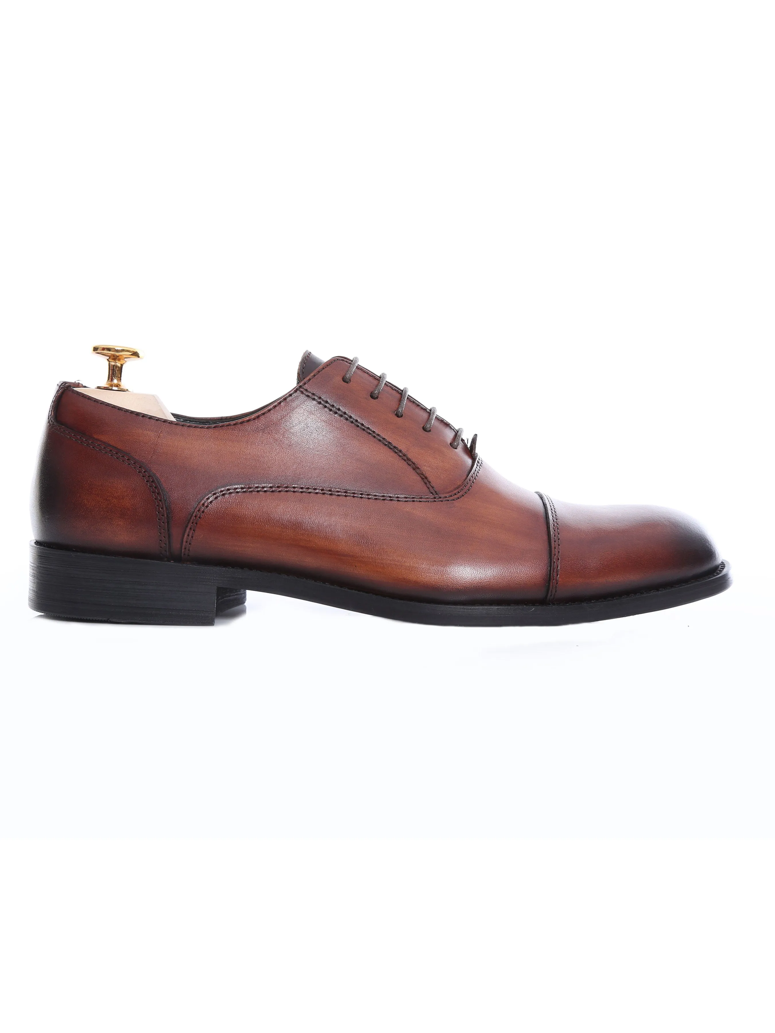 Oxford Cap Toe - Cognac Tan Lace Up Shoes