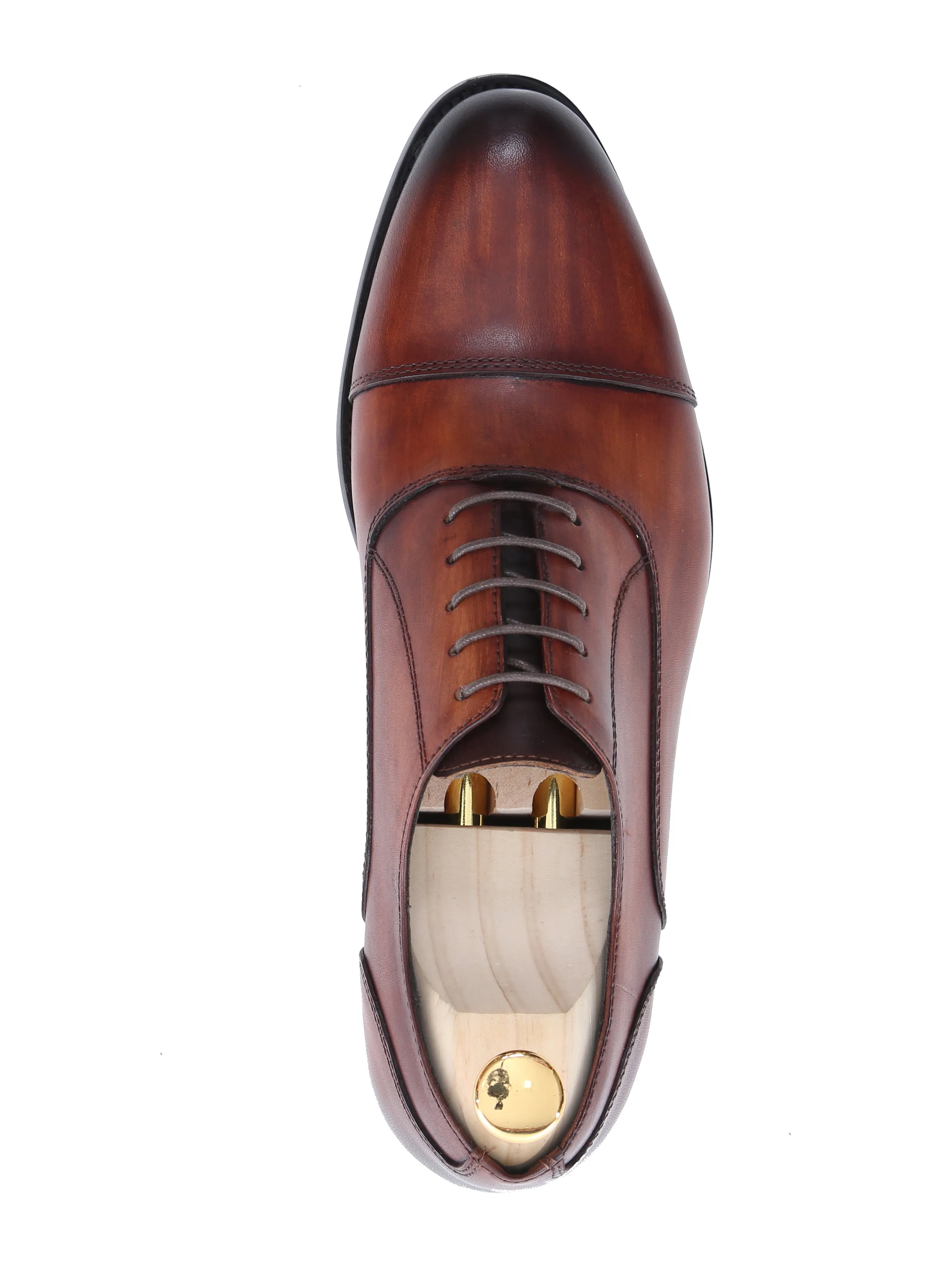 Oxford Cap Toe - Cognac Tan Lace Up Shoes