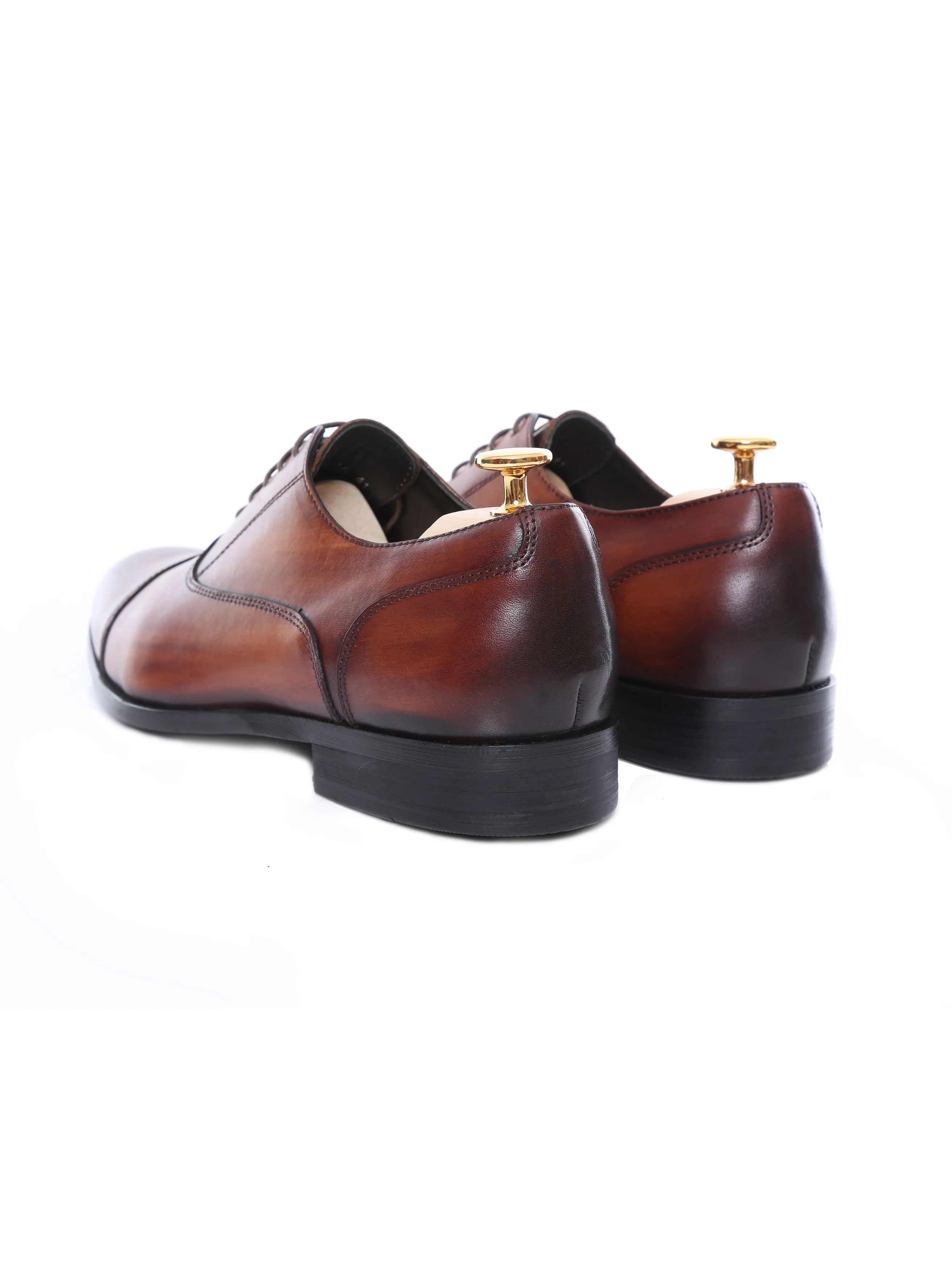 Oxford Cap Toe - Cognac Tan Lace Up Shoes