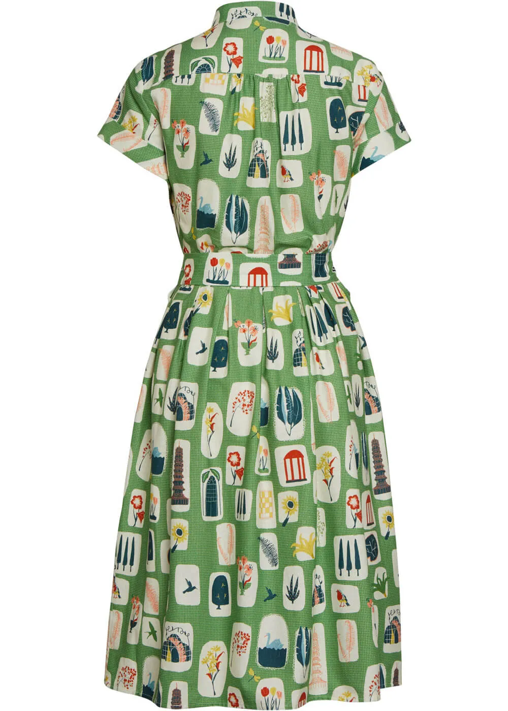 Palava Louise Postcards 40's A-Line Dress Green