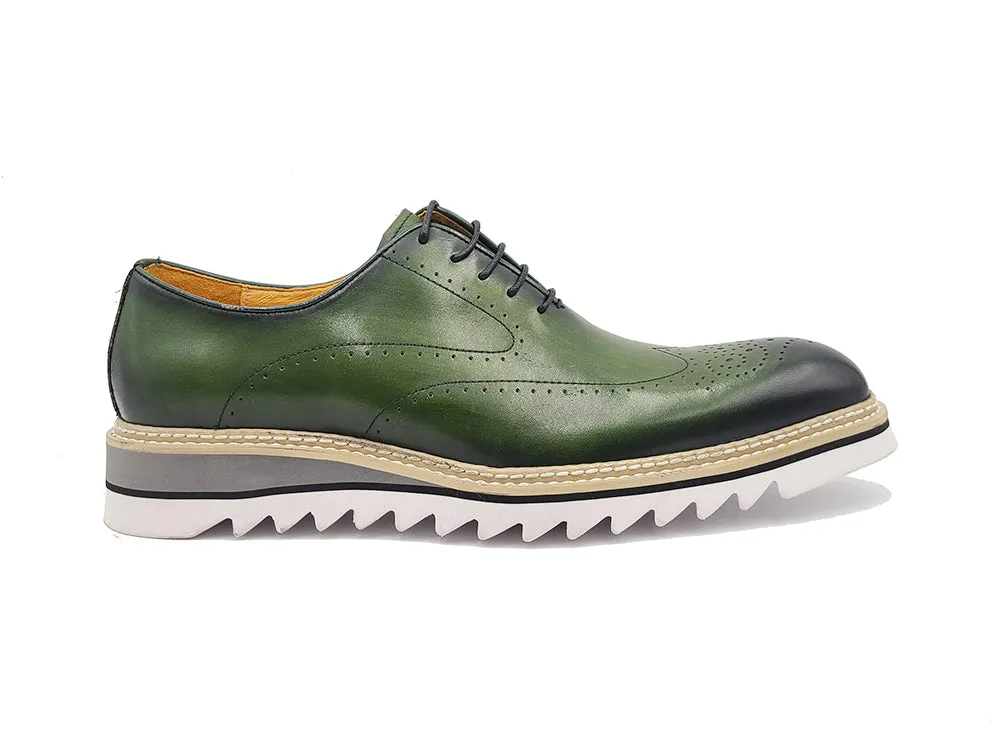 Patina Wing-tip Oxford Shoe with Medallion on Toe