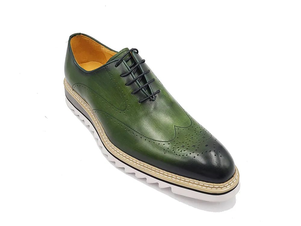 Patina Wing-tip Oxford Shoe with Medallion on Toe