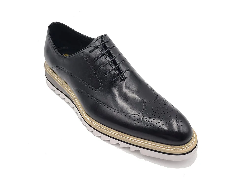 Patina Wing-tip Oxford Shoe with Medallion on Toe