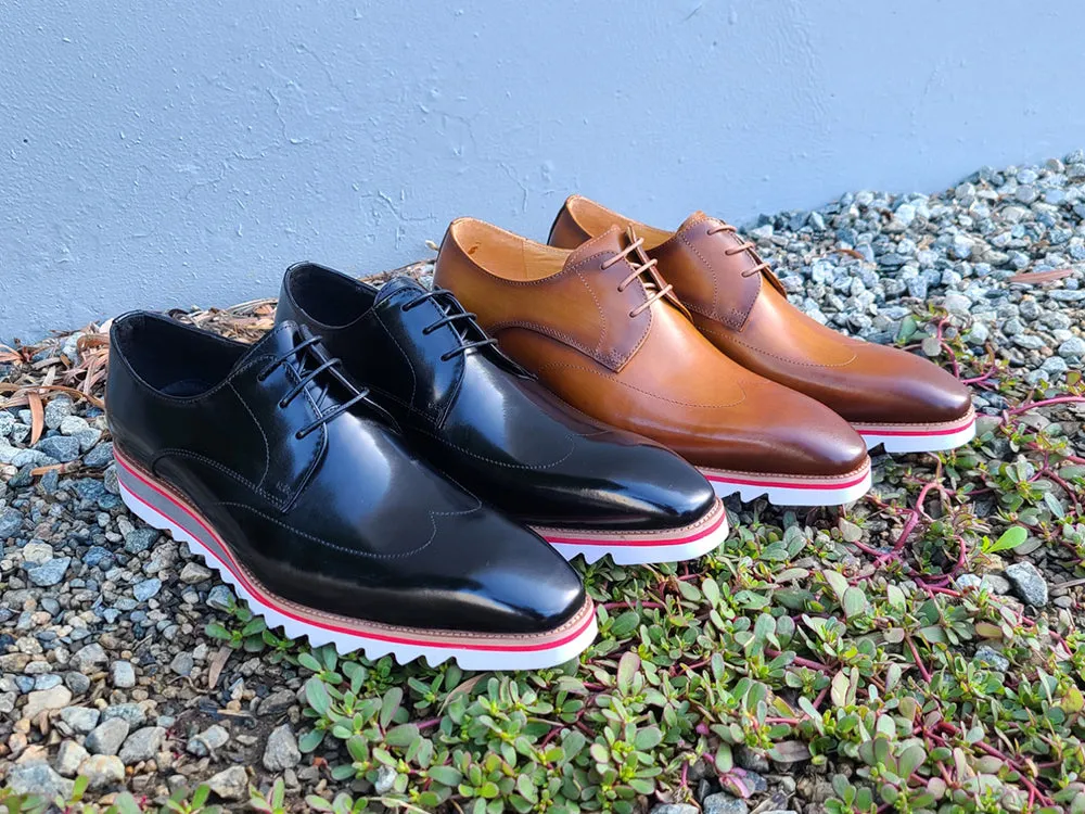 Plain Toe Wingtip Stitched Blucher Oxford