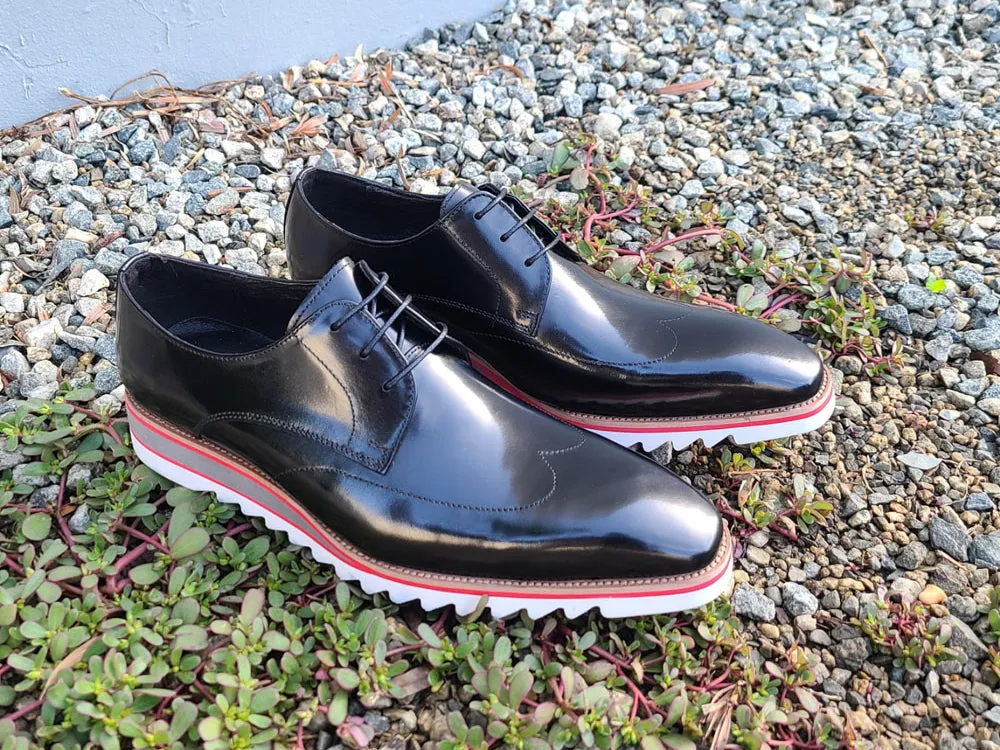 Plain Toe Wingtip Stitched Blucher Oxford