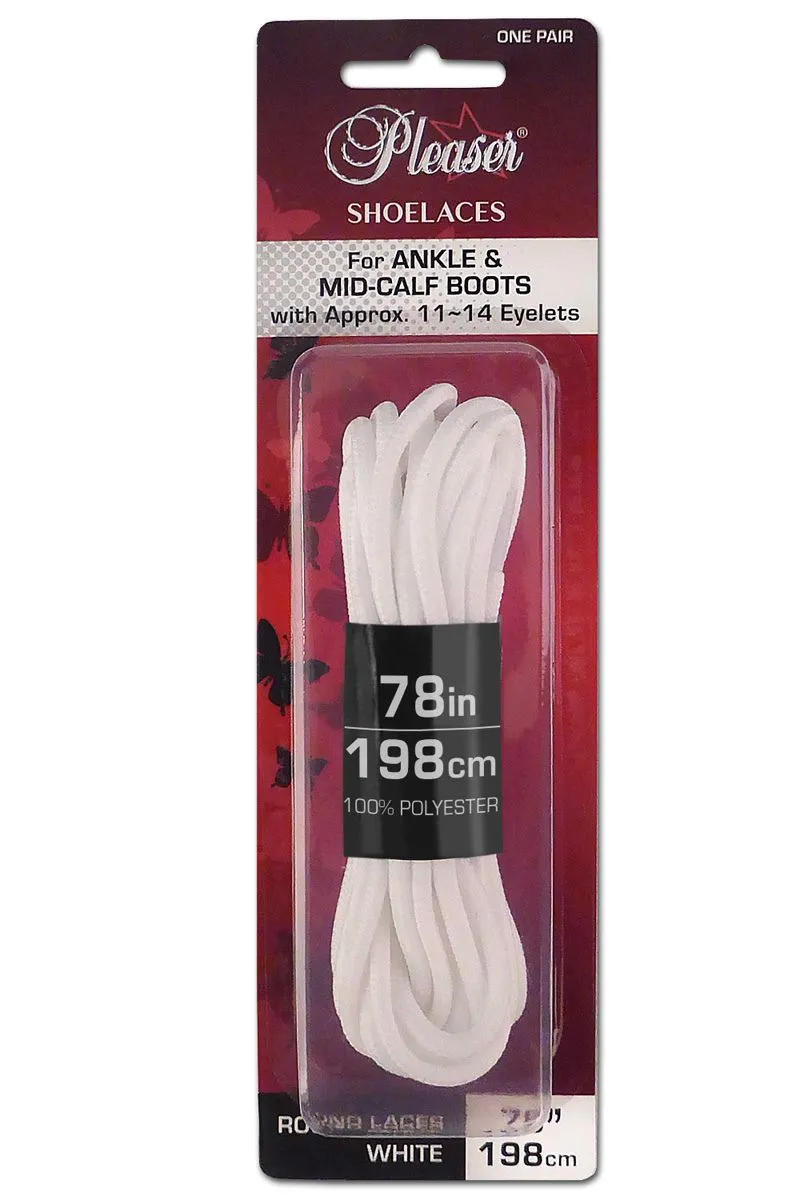 Pleaser white ankle boot laces