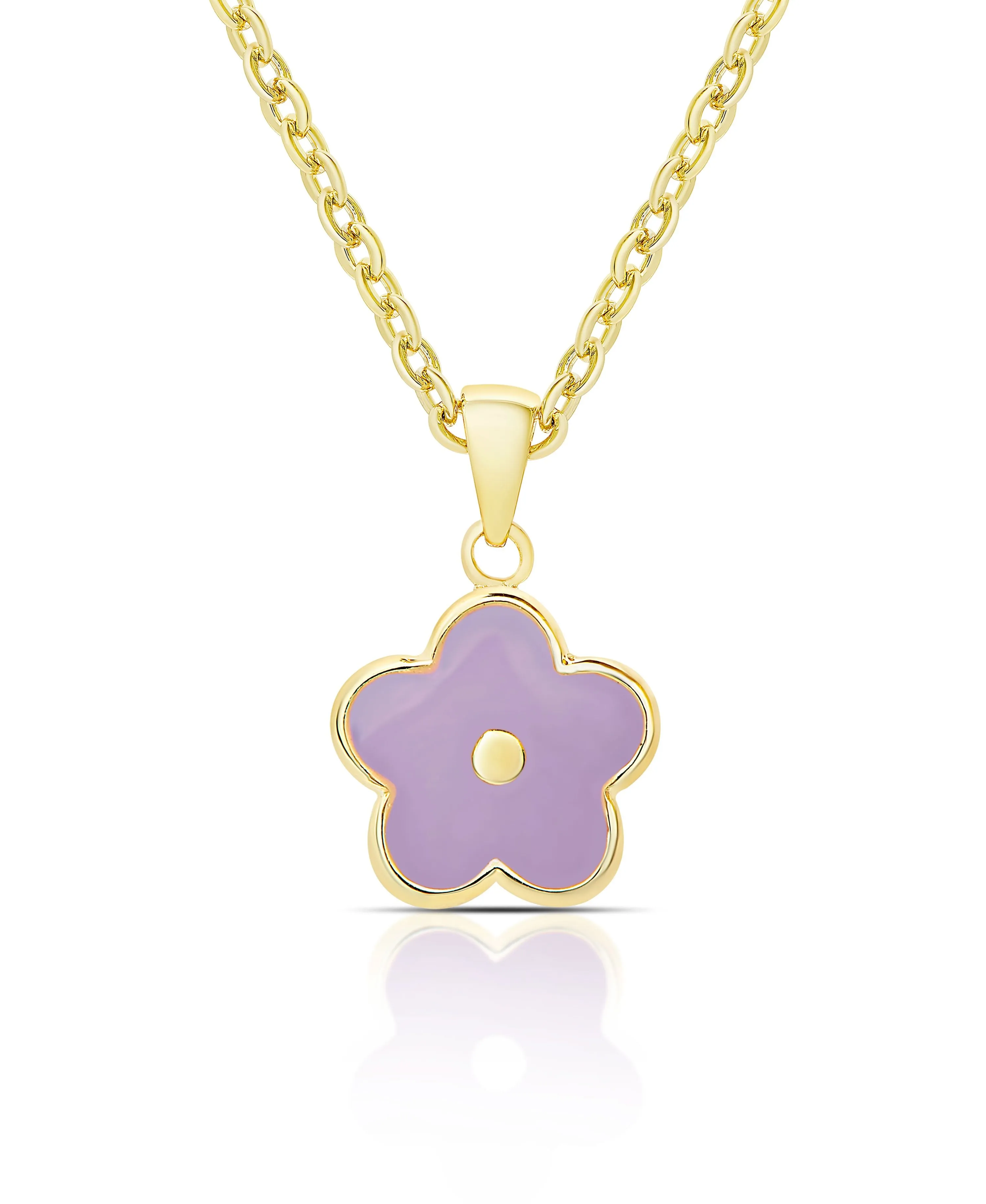 Purple Flower Earrings and Necklace Set