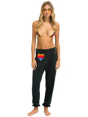 Rainbow Heart Stitch Sweatpant - Charcoal