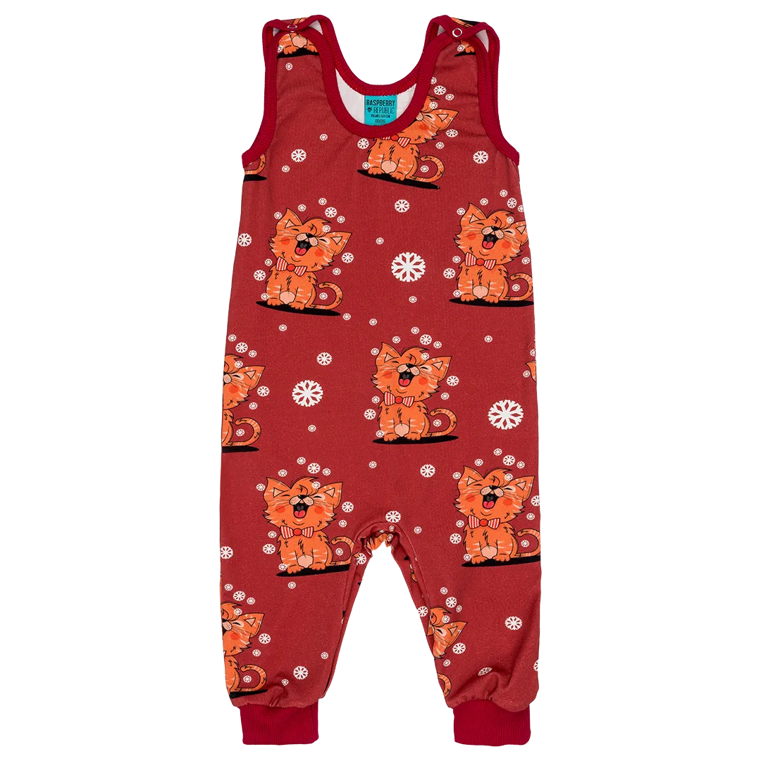 Raspberry Republic Cat Print Overalls