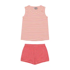 Remy Tank and Short Set - Coral Stripe