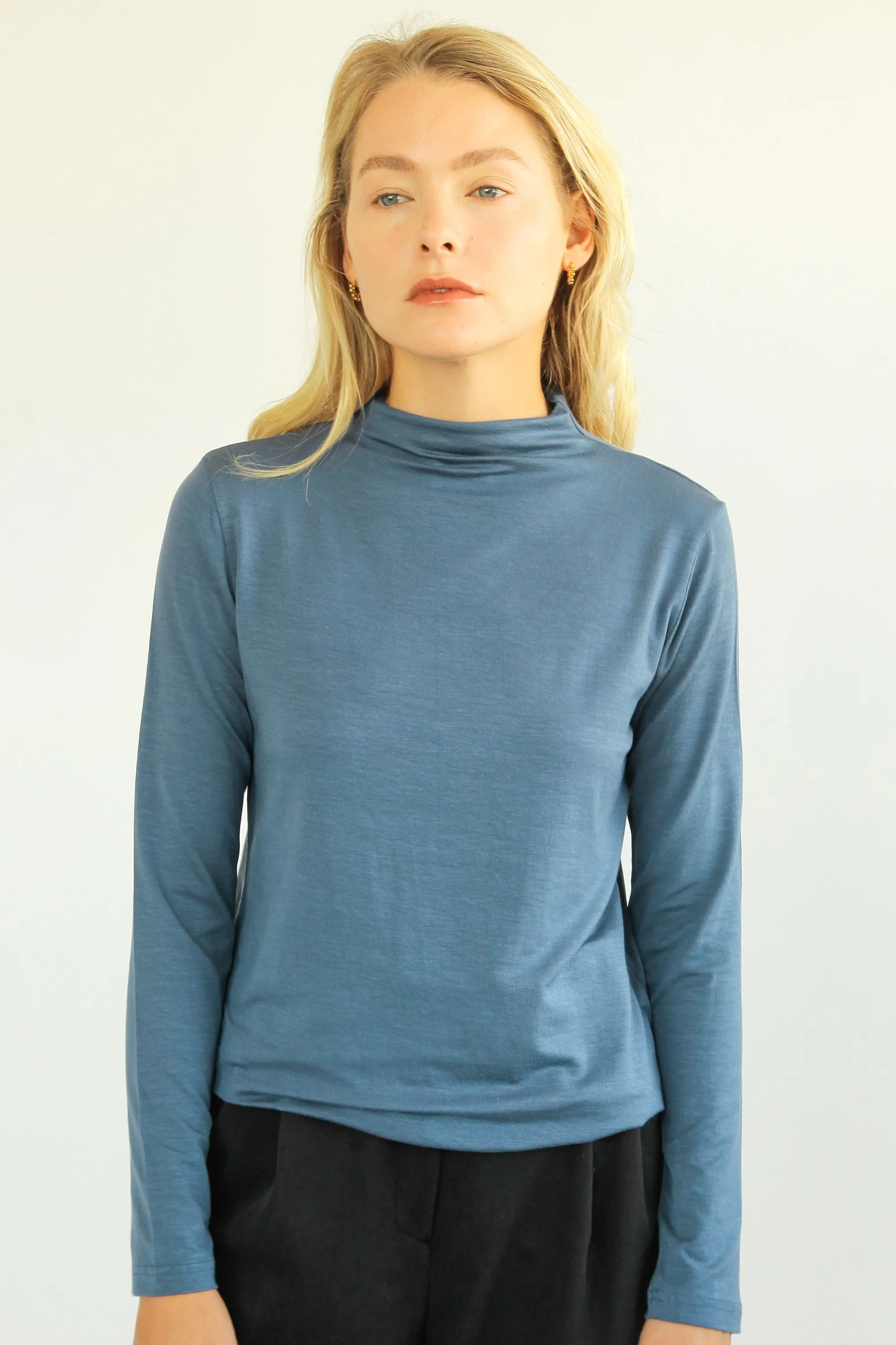 Ribbed Mock Turtle Neck Turtleneck Sweater