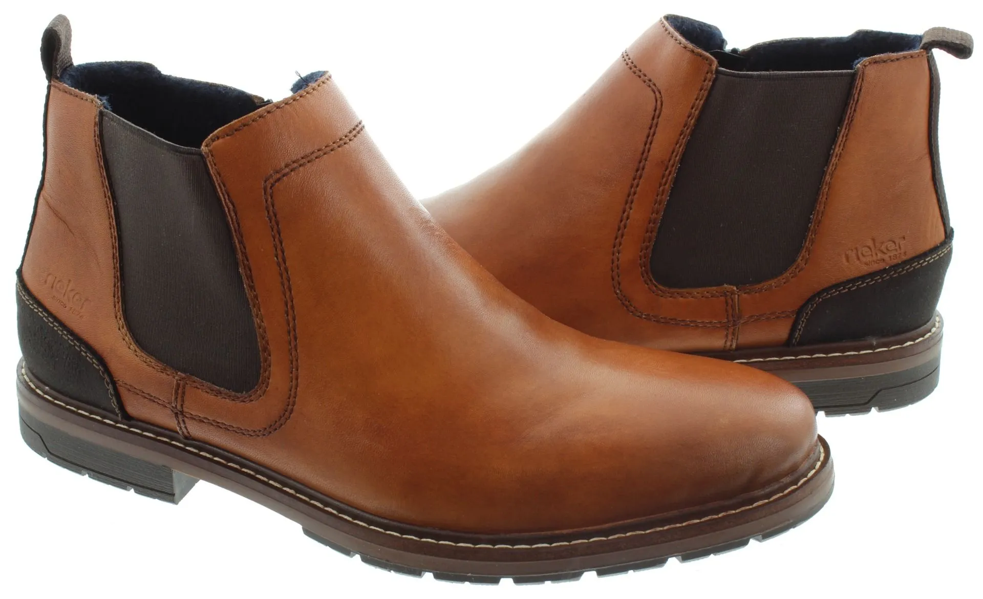 RIEKER Mens 13751 Chelsea Boots In Tan