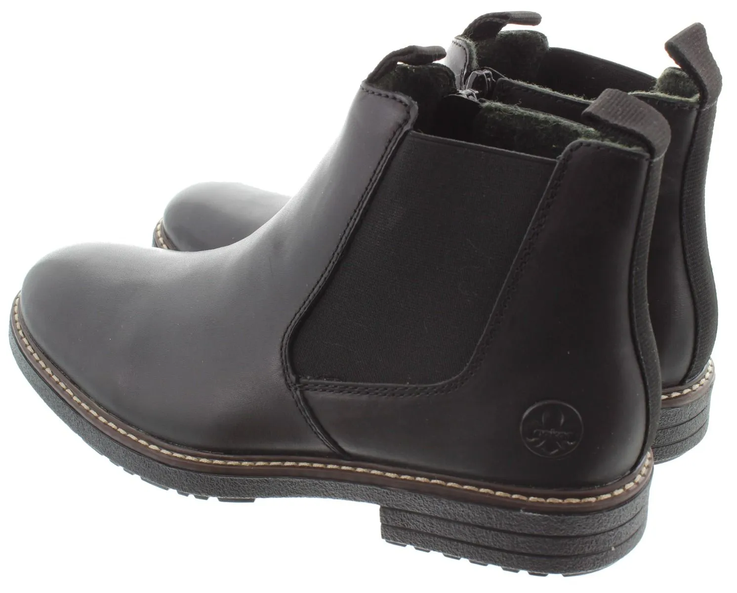 RIEKER Mens 33180 Zip Chelsea Boots In Black