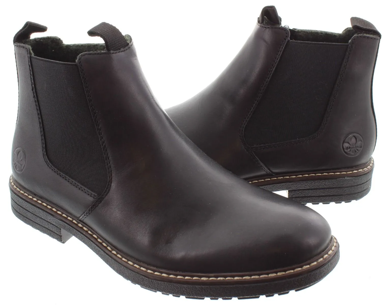 RIEKER Mens 33180 Zip Chelsea Boots In Black