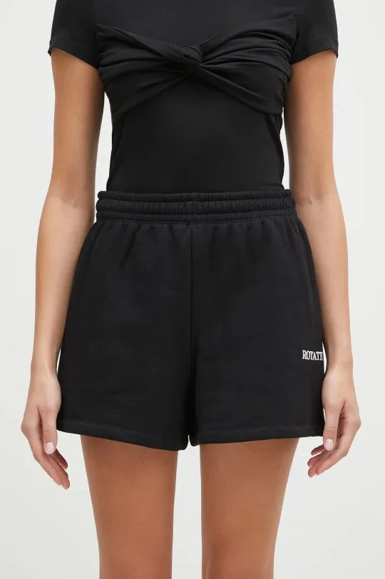 Rotate cotton shorts High Waist black color smooth 112455100